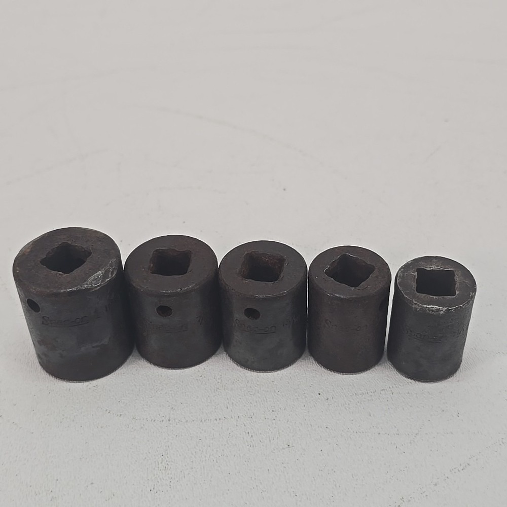 Snap-on Shallow 6-point SAE 1/2"‎ Drive Impact Sockets 5 Pieces